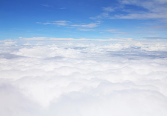White clouds in blue sky