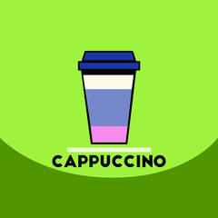 flat vector icon design collection cappuccino to go