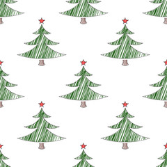 Seamless pattern for Christmas and New Year. Sketch. Modern design.