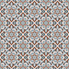 Seamless hand drawn mandala pattern.