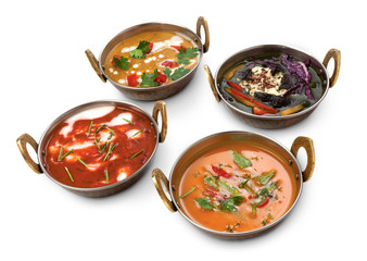 Vegan and vegetarian indian cuisine hot spicy dishes