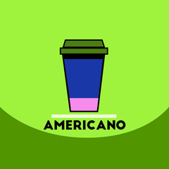 flat vector icon design collection cup of americano
