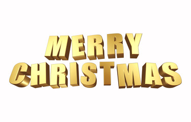 Christmas golden 3D text