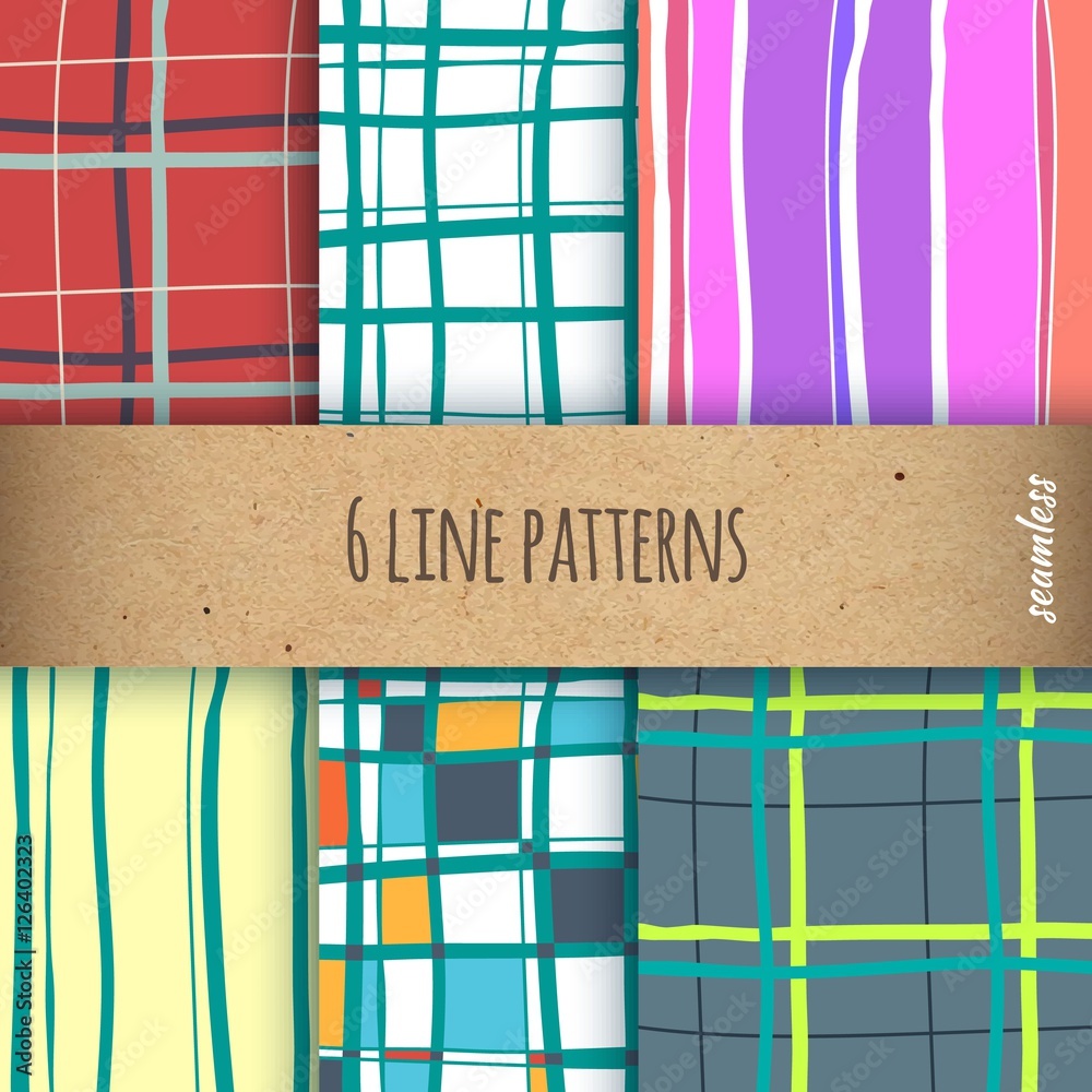 Poster seamless patterns set