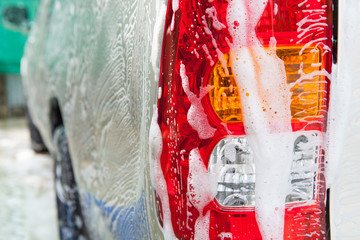 Car wash with soap.