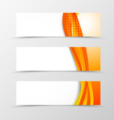 Set of orange banners 