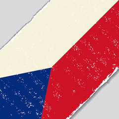 Czech grunge flag. Vector illustration.