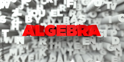 Algebra Red Text On Typography Background 3d Rendered Royalty