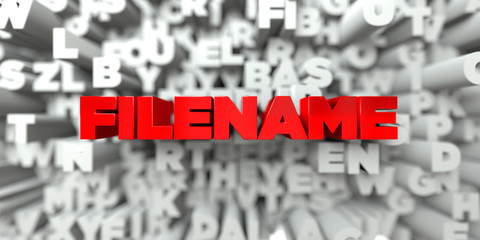 FILENAME -  Red text on typography background - 3D rendered royalty free stock image. This image can be used for an online website banner ad or a print postcard.