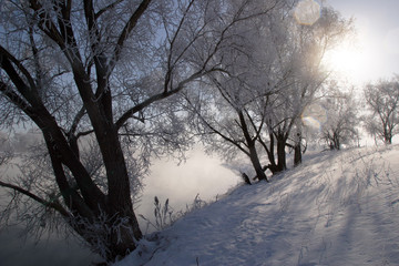 misty morning on the river Zai