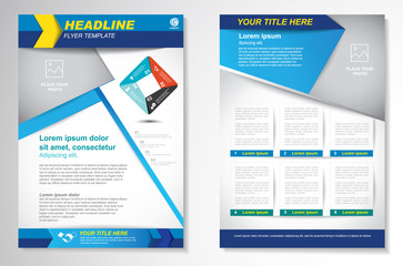Vector Brochure Flyer design Layout template, size A4, Front page and back page, infographics. Easy to use and edit.
