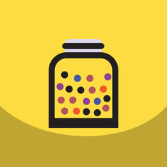 flat vector icon design collection candy in jar