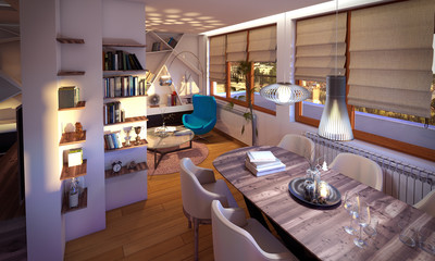 living room 3d render