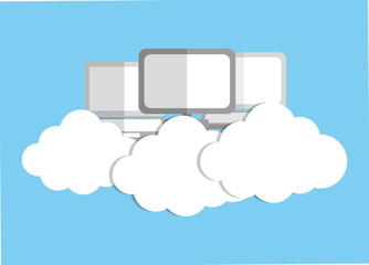 Cloud computing technology icon vector illustration graphic design