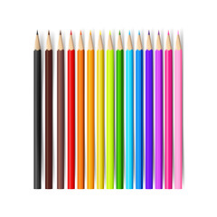 Color pencil on white background with vector illustration 001
