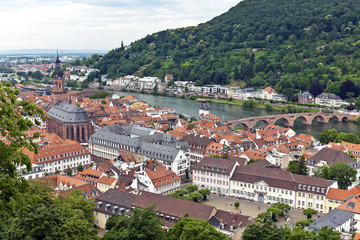 Fototapeta na wymiar Panorama View on Heidelberg, Germany, Europe