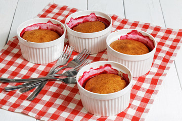 Cobblers with raspberries and gooseberries
