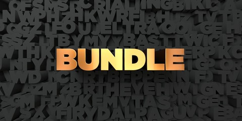 Bundle - Gold text on black background - 3D rendered royalty free stock picture. This image can be used for an online website banner ad or a print postcard.