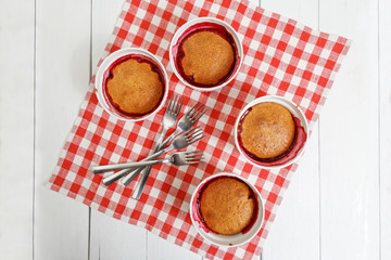 Cobblers with raspberries and gooseberries