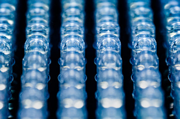 Selective focus at center of led diode panel in blue tone