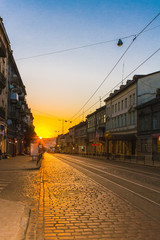 Fototapeta na wymiar Street Lviv in the morning