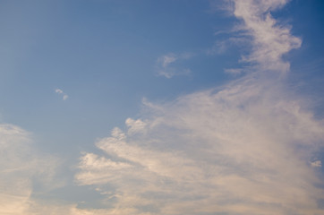 volumetric clouds at sunset