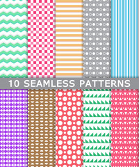 collection of seamless patterns background, vector 