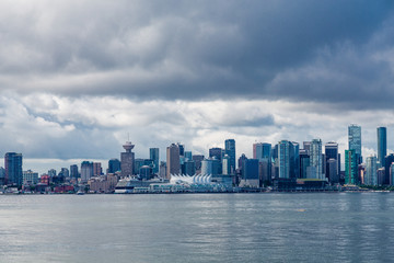 Fototapeta na wymiar Skyline of Vancouver on Stormy Day