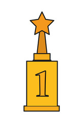 Trophy star icon. Winner competition success price and award theme. Isolated design. Vector illustration