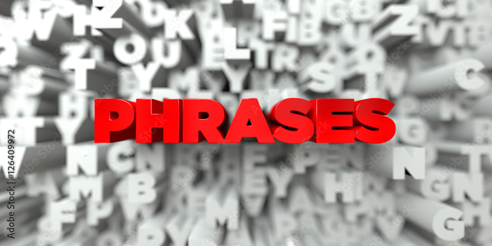 Fototapete phrases - red text on typography background - 3d rendered royalty free stock image. this image can b