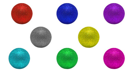 Fototapeta premium Colors Balls for the Christmas tree. The photo on the white background.