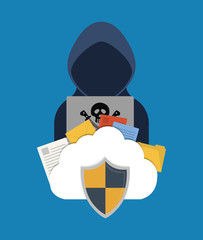 Fototapeta premium Security system technology icon vector illustration graphic design