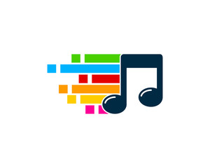 Music Pixel Logo Design Element