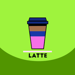 flat vector icon design collection latte to go