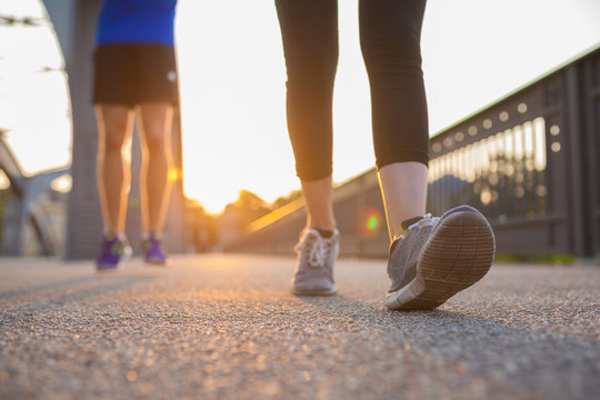 walking on asphalt in city