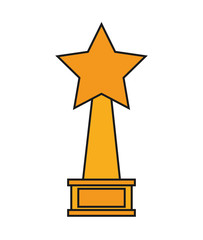 Trophy star icon. Winner competition success price and award theme. Isolated design. Vector illustration