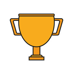 Trophy cup icon. Winner competition success price and award theme. Isolated design. Vector illustration
