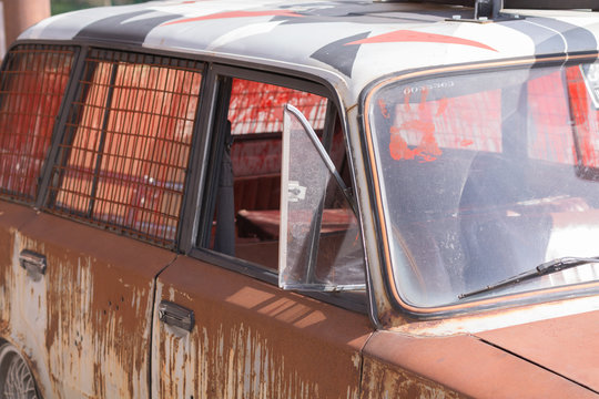 Car for survival in extreme conditions. Apocalypse, zombies.