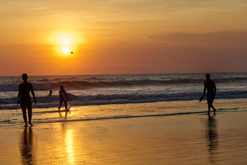 family on the beach