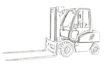 Outlines of the forklift © stefan1179