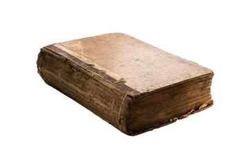 Very old book isolated on white
