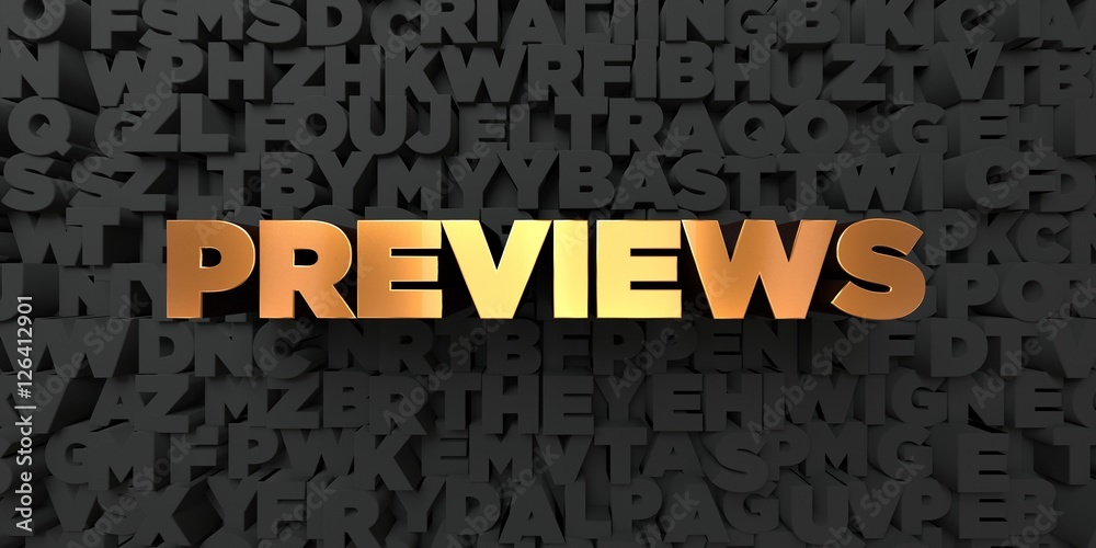 Fototapete previews - gold text on black background - 3d rendered royalty free stock picture. this image can be
