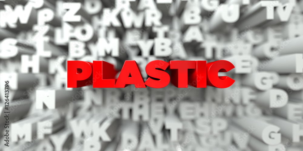 Fototapete plastic - red text on typography background - 3d rendered royalty free stock image. this image can b