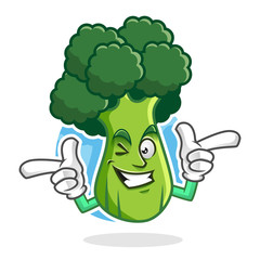 Funky broccoli mascot, broccoli character, broccoli cartoon