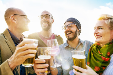 Diverse Young People Fun Beach Concept