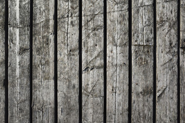 Old dark grungy wooden wall, flat photo texture