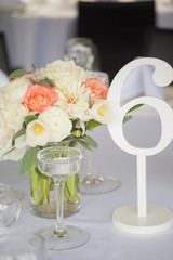 Table set for an event party or wedding reception