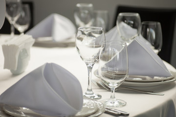 Table set for an event party or wedding reception