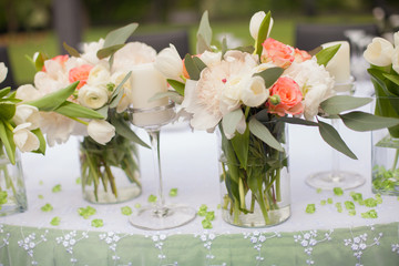 Table set for an event party or wedding reception