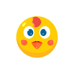 Cartoon Smiley Vector Face Cock. illustration EPS10.
